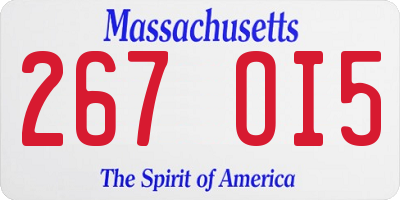 MA license plate 267OI5