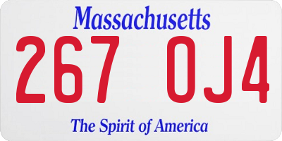 MA license plate 267OJ4