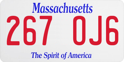 MA license plate 267OJ6