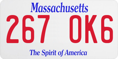 MA license plate 267OK6