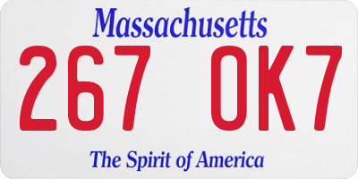 MA license plate 267OK7