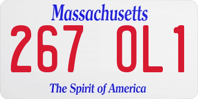 MA license plate 267OL1