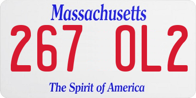 MA license plate 267OL2