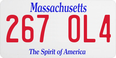 MA license plate 267OL4