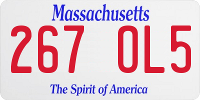 MA license plate 267OL5