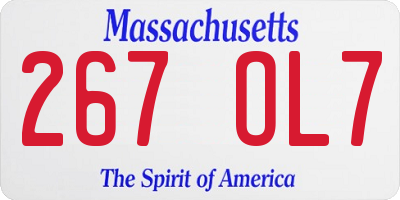 MA license plate 267OL7