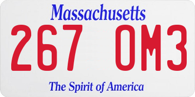 MA license plate 267OM3