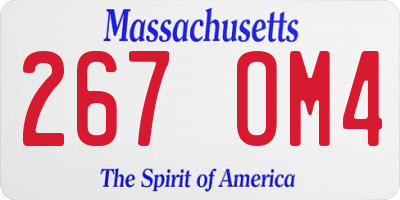 MA license plate 267OM4