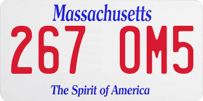 MA license plate 267OM5