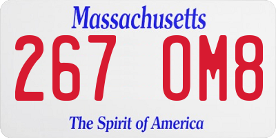 MA license plate 267OM8