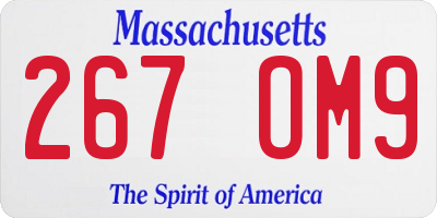 MA license plate 267OM9