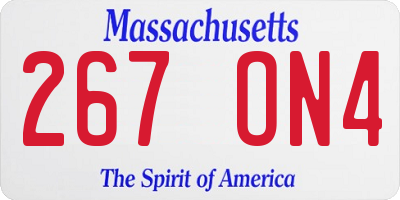 MA license plate 267ON4