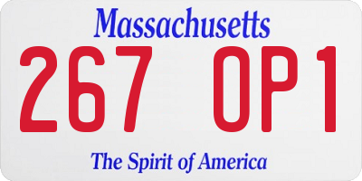 MA license plate 267OP1
