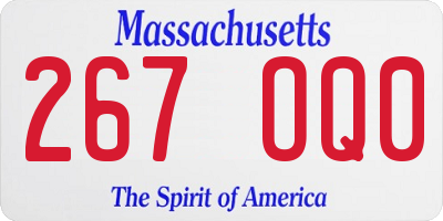 MA license plate 267OQ0