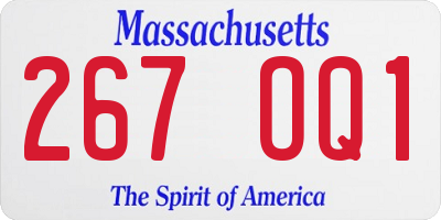 MA license plate 267OQ1