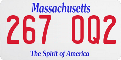MA license plate 267OQ2