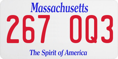 MA license plate 267OQ3
