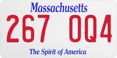 MA license plate 267OQ4