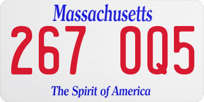 MA license plate 267OQ5
