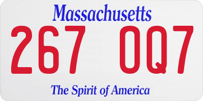 MA license plate 267OQ7
