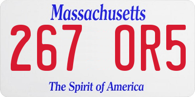 MA license plate 267OR5