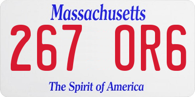 MA license plate 267OR6