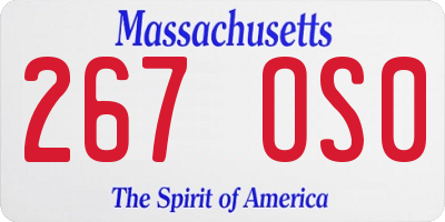 MA license plate 267OS0