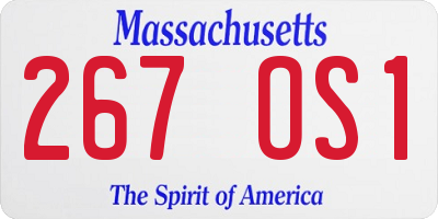 MA license plate 267OS1