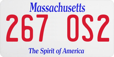 MA license plate 267OS2