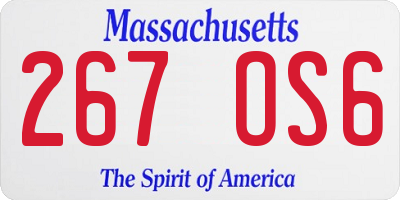 MA license plate 267OS6