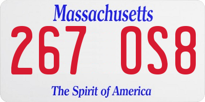 MA license plate 267OS8
