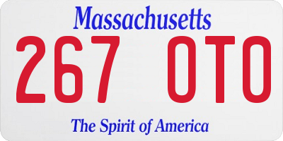 MA license plate 267OT0