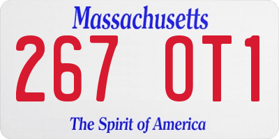 MA license plate 267OT1