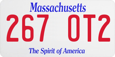 MA license plate 267OT2
