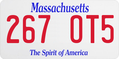 MA license plate 267OT5
