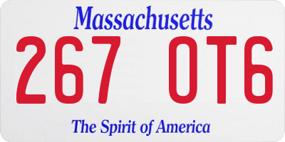 MA license plate 267OT6