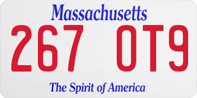 MA license plate 267OT9