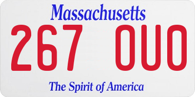 MA license plate 267OU0