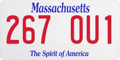 MA license plate 267OU1
