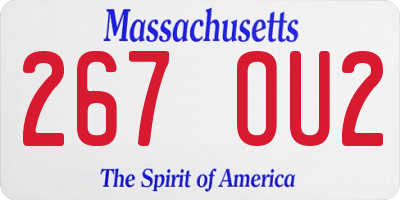 MA license plate 267OU2