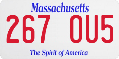MA license plate 267OU5