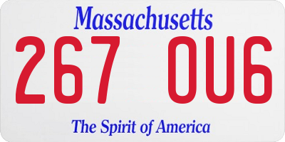 MA license plate 267OU6