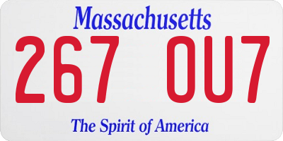 MA license plate 267OU7