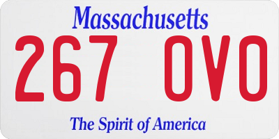 MA license plate 267OV0