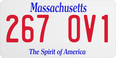 MA license plate 267OV1