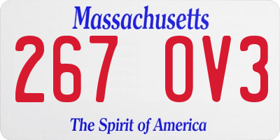 MA license plate 267OV3