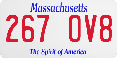 MA license plate 267OV8