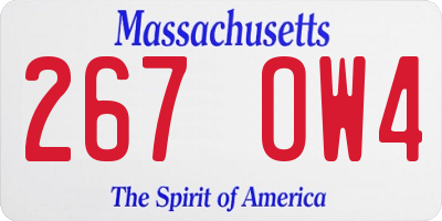 MA license plate 267OW4