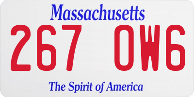 MA license plate 267OW6