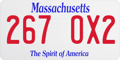 MA license plate 267OX2